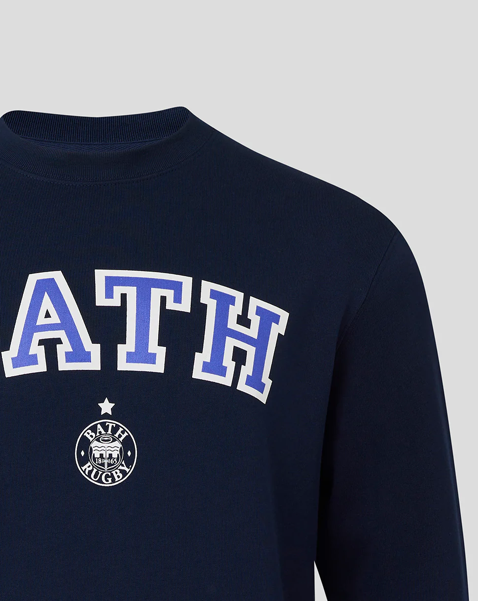 BATH RUGBY VARSITY CREW SWEATSHIRT - FRENCH NAVY - Image 3