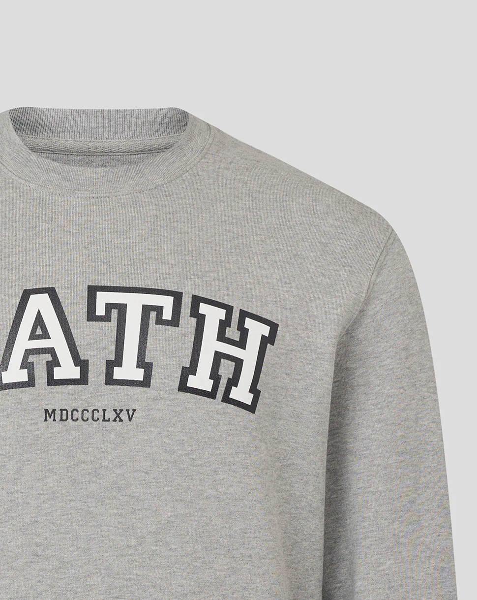 BATH RUGBY VARSITY CREW SWEATSHIRT - HEATHER GREY - Image 3