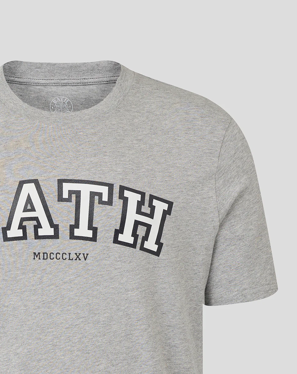 BATH RUGBY VARSITY TEE - HEATHER GREY - Image 3
