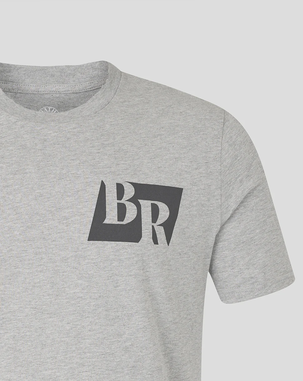 BR LOGO RUGBY TEE - HEATHER GREY - Image 3