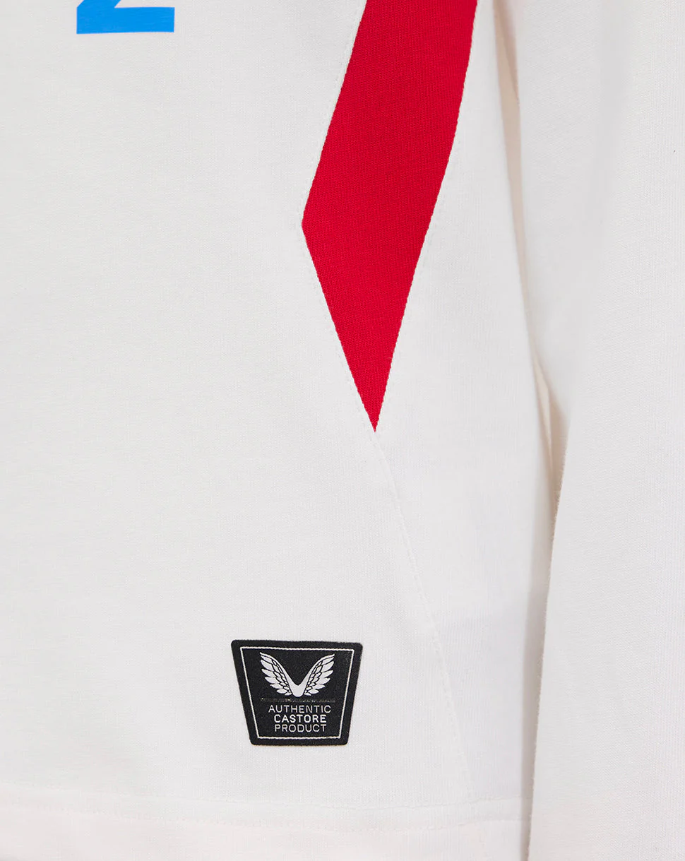 Junior England Rugby 25/26 Home Classic Long Sleeve Shirt - Brilliant White - Image 5