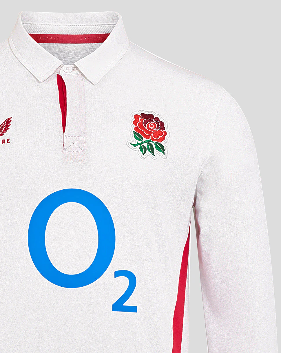 Men’s England Rugby 25/26 Home Classic Long Sleeve Shirt – Brilliant White - Image 3
