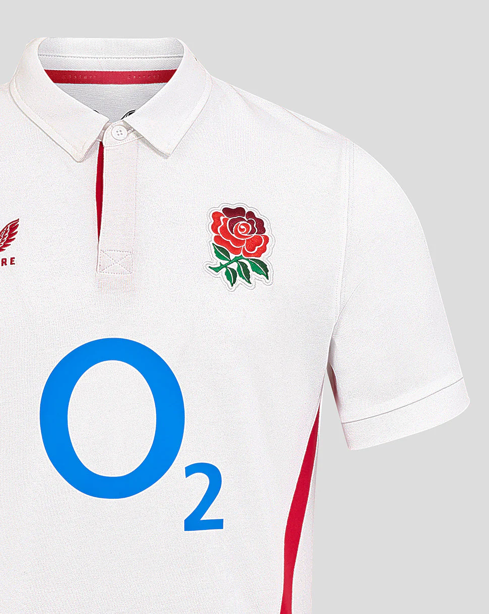Men’s England Rugby 25/26 Home Classic Short Sleeve Shirt – Brilliant White - Image 3