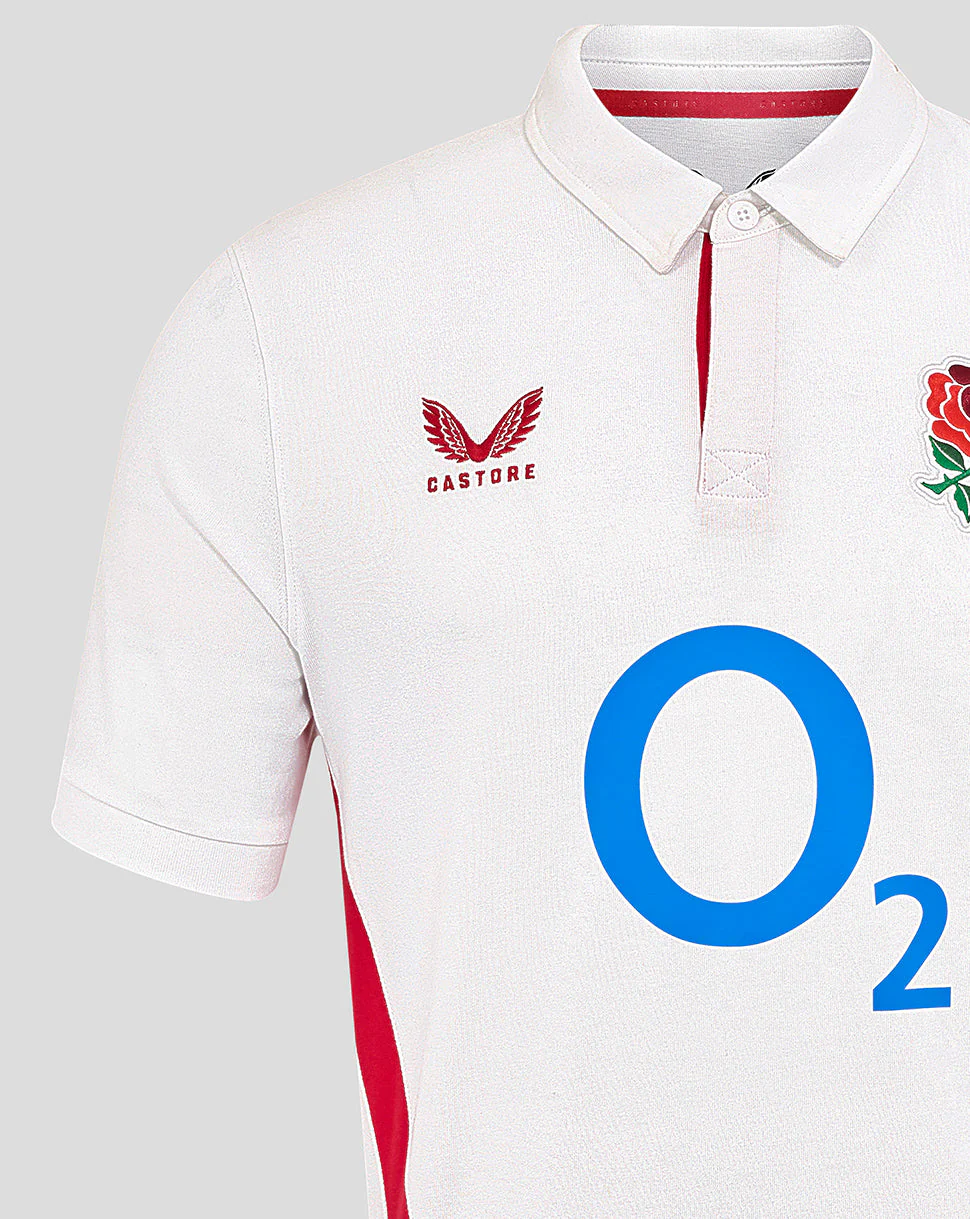 Men’s England Rugby 25/26 Home Classic Short Sleeve Shirt – Brilliant White - Image 4