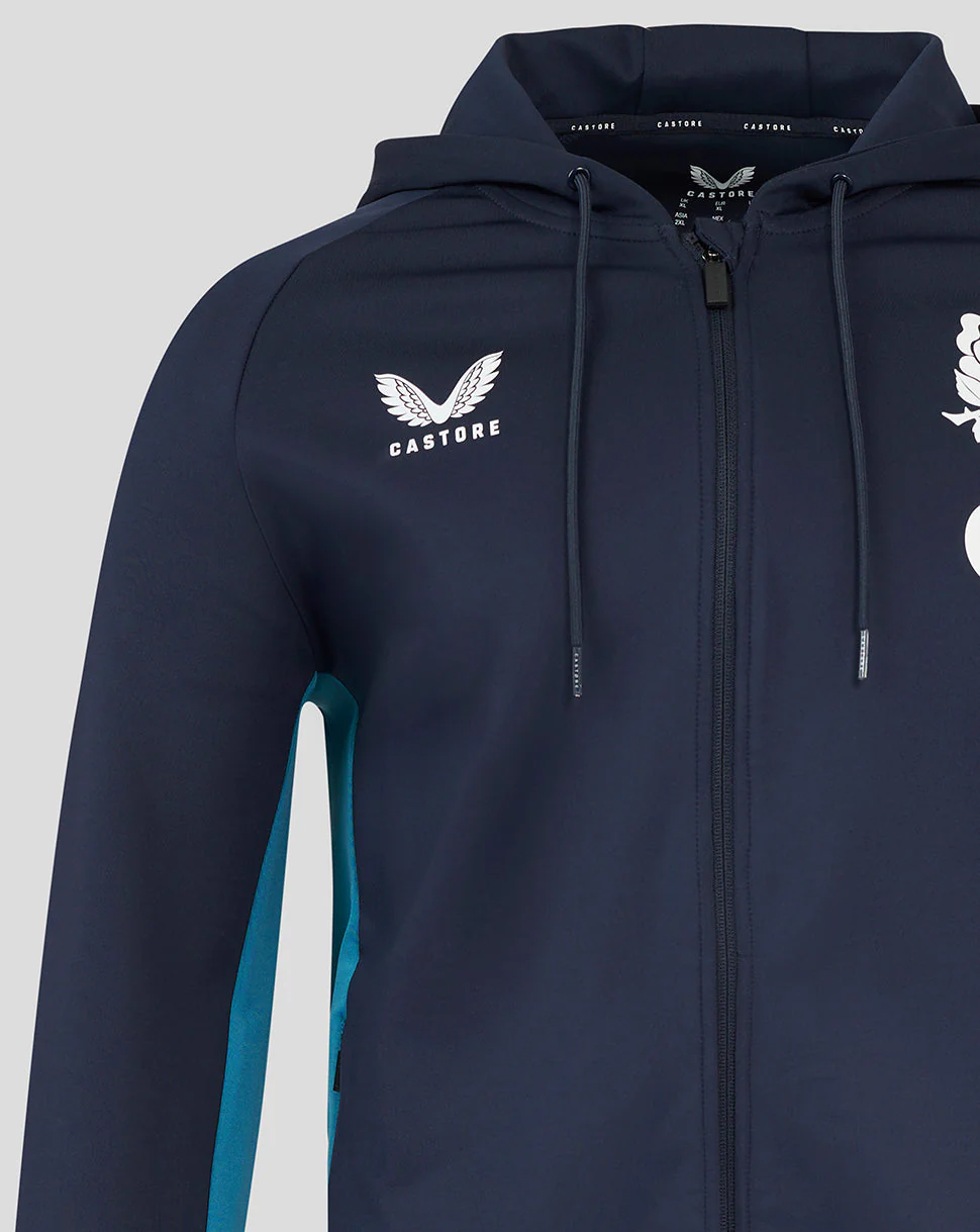 Men’s England Rugby 25/26 Performance Full Zip Long Sleeve Hoodie – Inkwell - Image 3