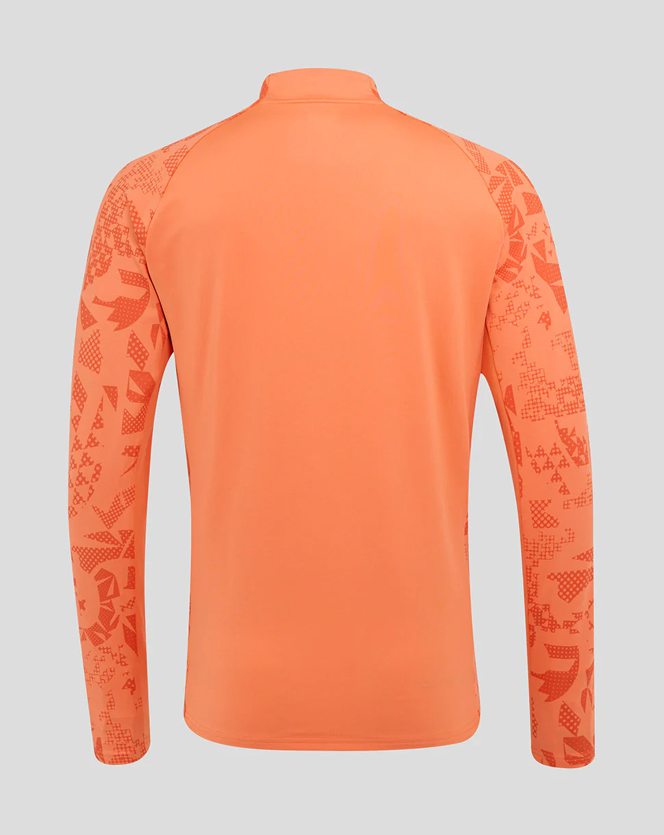 Men’s England Rugby 25/26 Performance Long Sleeve Midlayer Top – Melon - Image 2