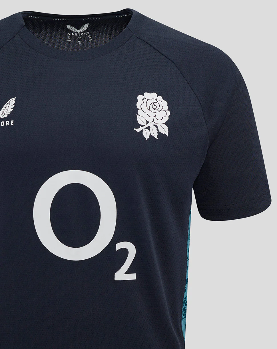 Men’s England Rugby 25/26 Performance Short Sleeve T-Shirt – Inkwell - Image 3