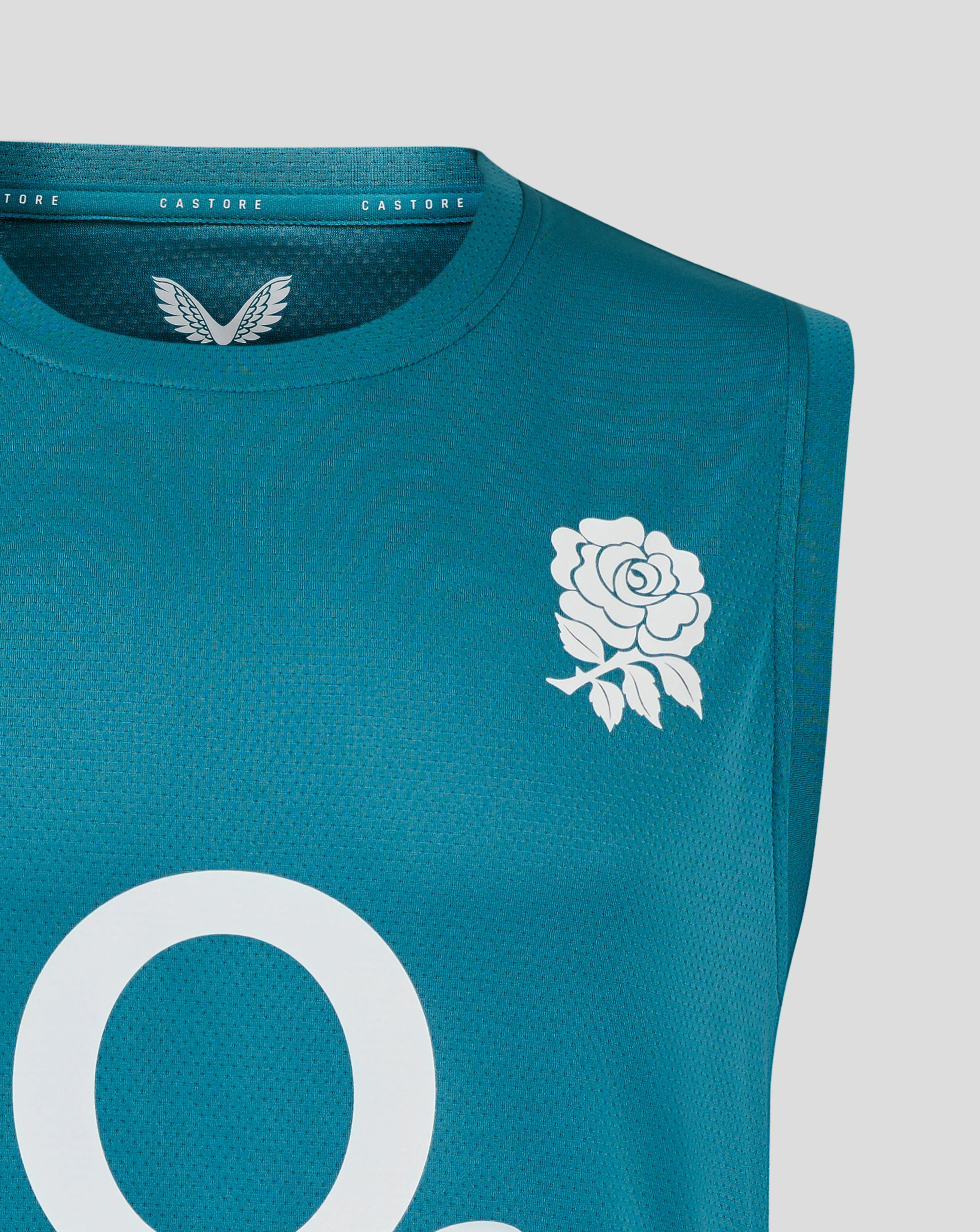 Men’s England Rugby 25/26 Performance Sleeveless T-Shirt – Storm Blue - Image 3