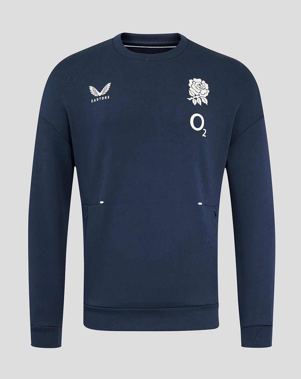 Men's England Rugby 25/26 Travel Crew Sweatshirt - Inkwell