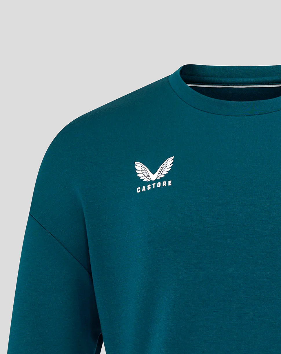 Men's England Rugby 25/26 Travel Crew Sweatshirt - Reflecting Pond - Image 4