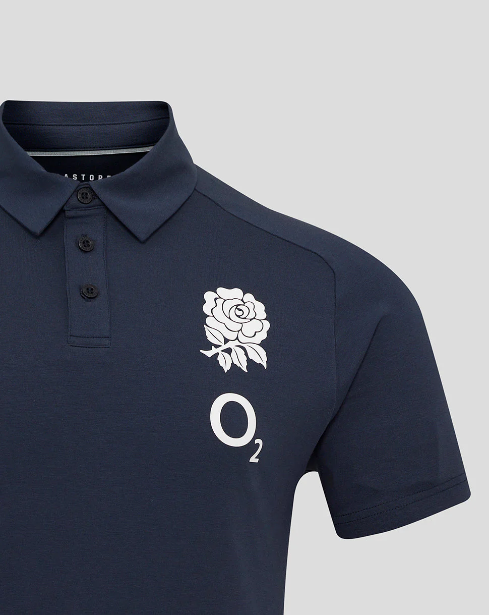 Men's England Rugby 25/26 Travel Short Sleeve Polo - Inkwell - Image 3