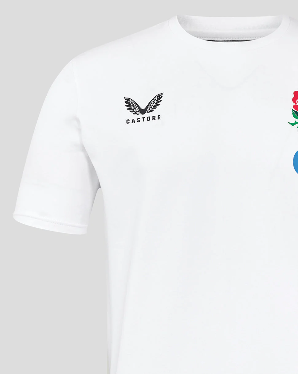 Men's England Rugby 25/26 Travel Short Sleeve Tee - Brilliant White - Image 3