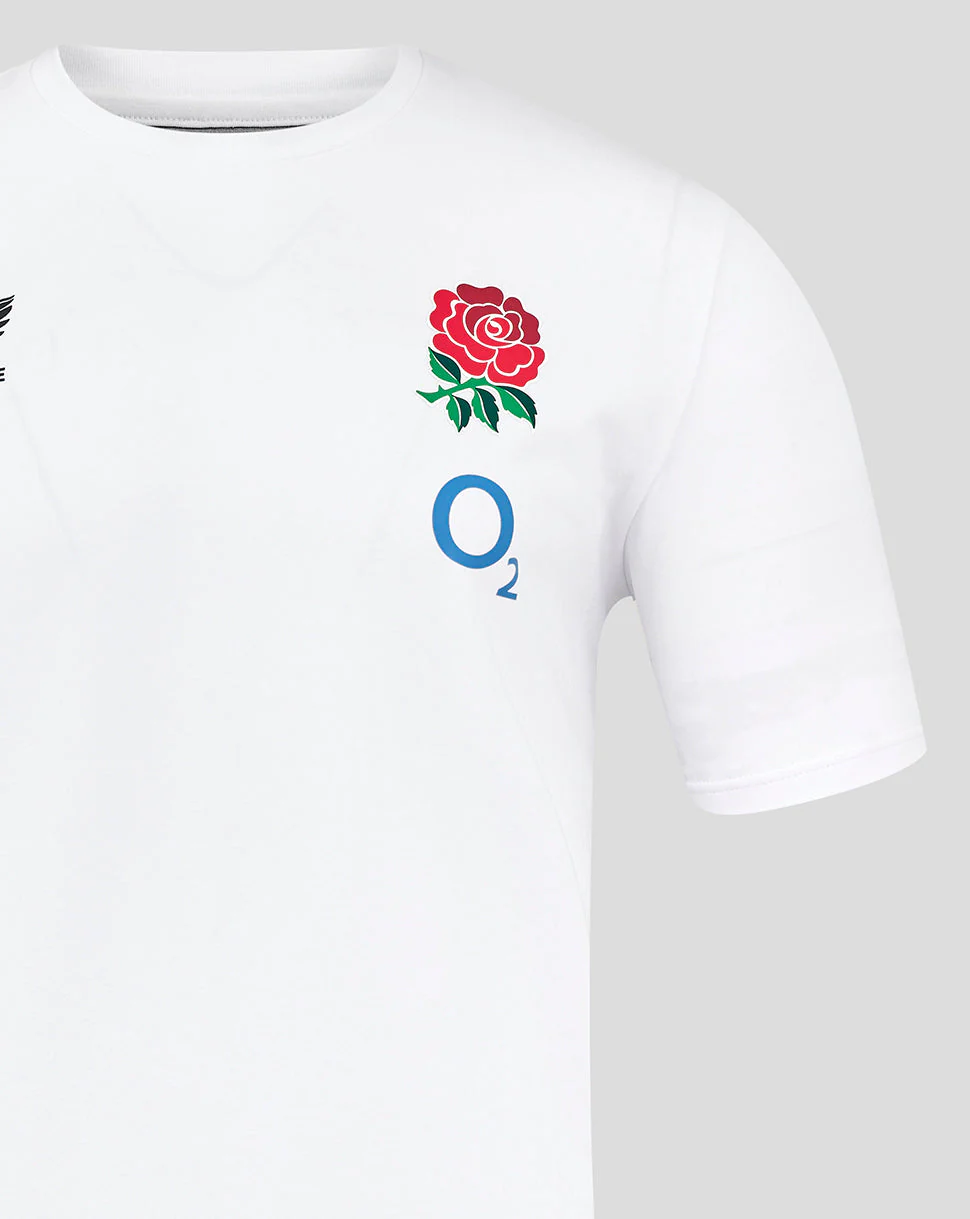 Men's England Rugby 25/26 Travel Short Sleeve Tee - Brilliant White - Image 4