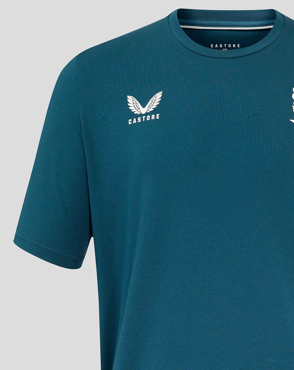 Men's England Rugby 25/26 Travel Short Sleeve Tee - Reflecting Pond - Image 3
