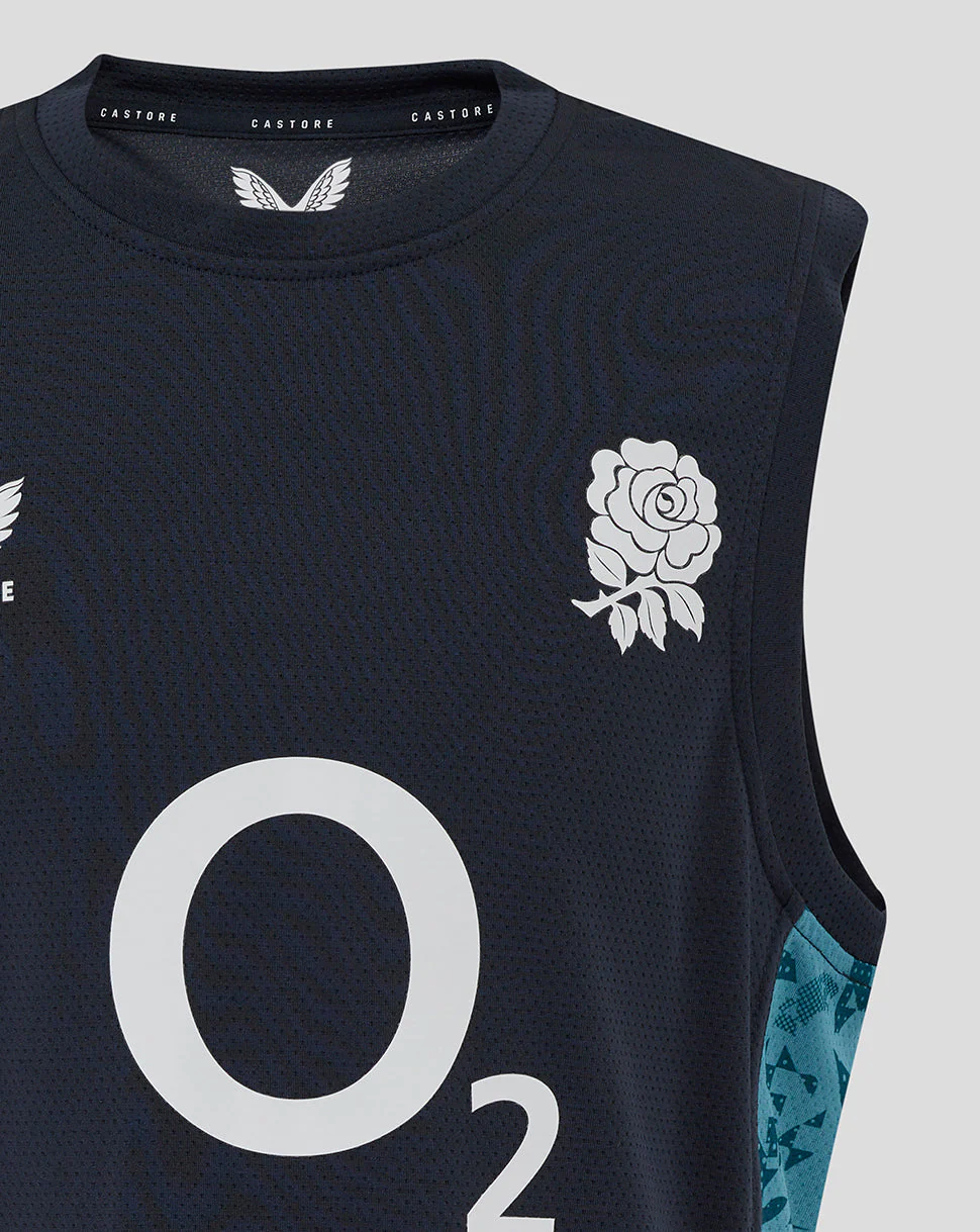 Junior England Rugby 25/26 Performance Sleeveless T-Shirt - Inkwell - Image 4