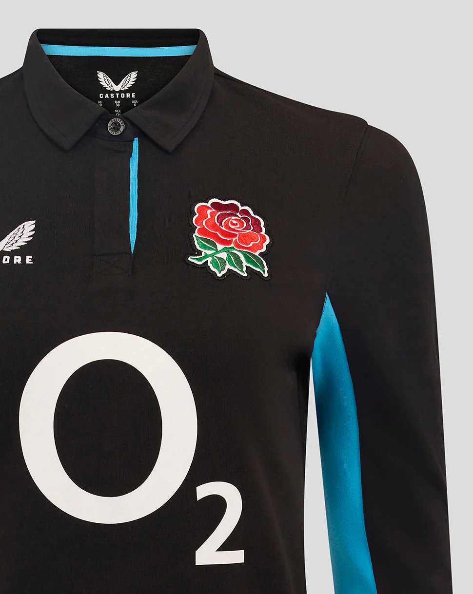 Women’s England Rugby Alternate Classic Long Sleeve Shirt – Caviar - Image 3
