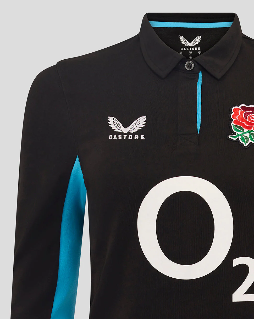 Women’s England Rugby Alternate Classic Long Sleeve Shirt – Caviar - Image 4