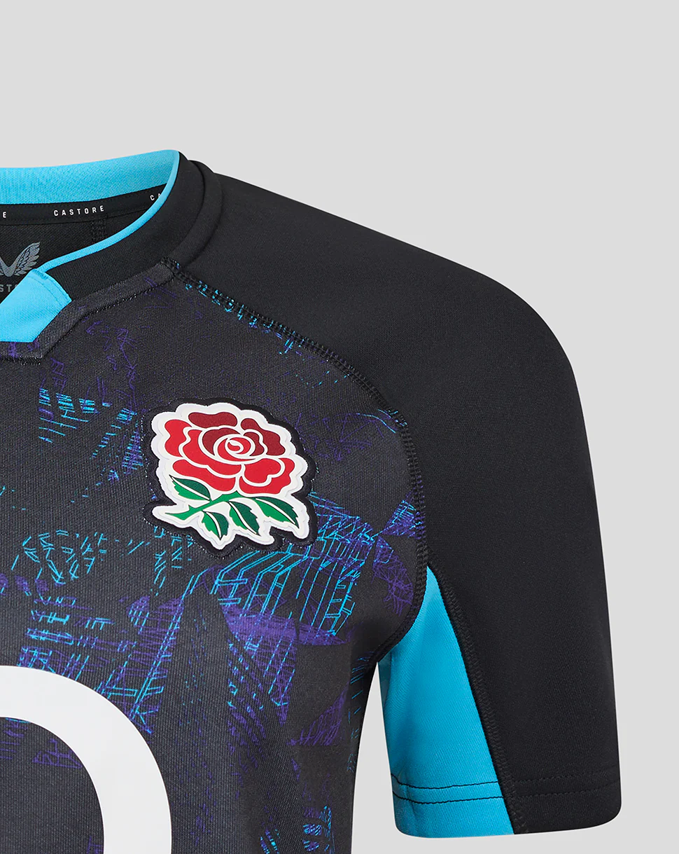 Women’s England Rugby Alternate Short Sleeve Replica Shirt – Caviar - Image 3