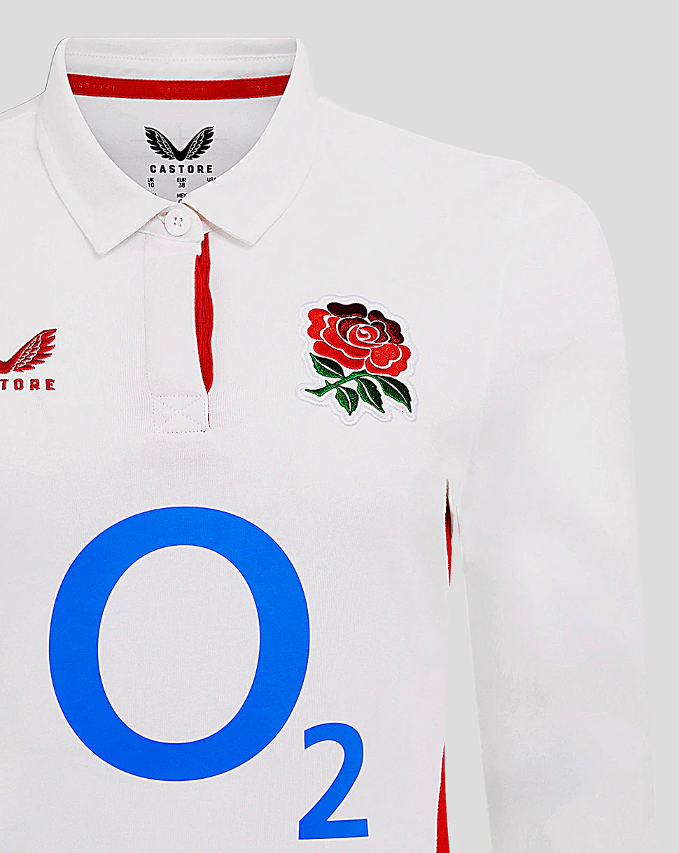 Women’s England Rugby 25/26 Home Classic Long Sleeve Shirt – Brilliant White - Image 3