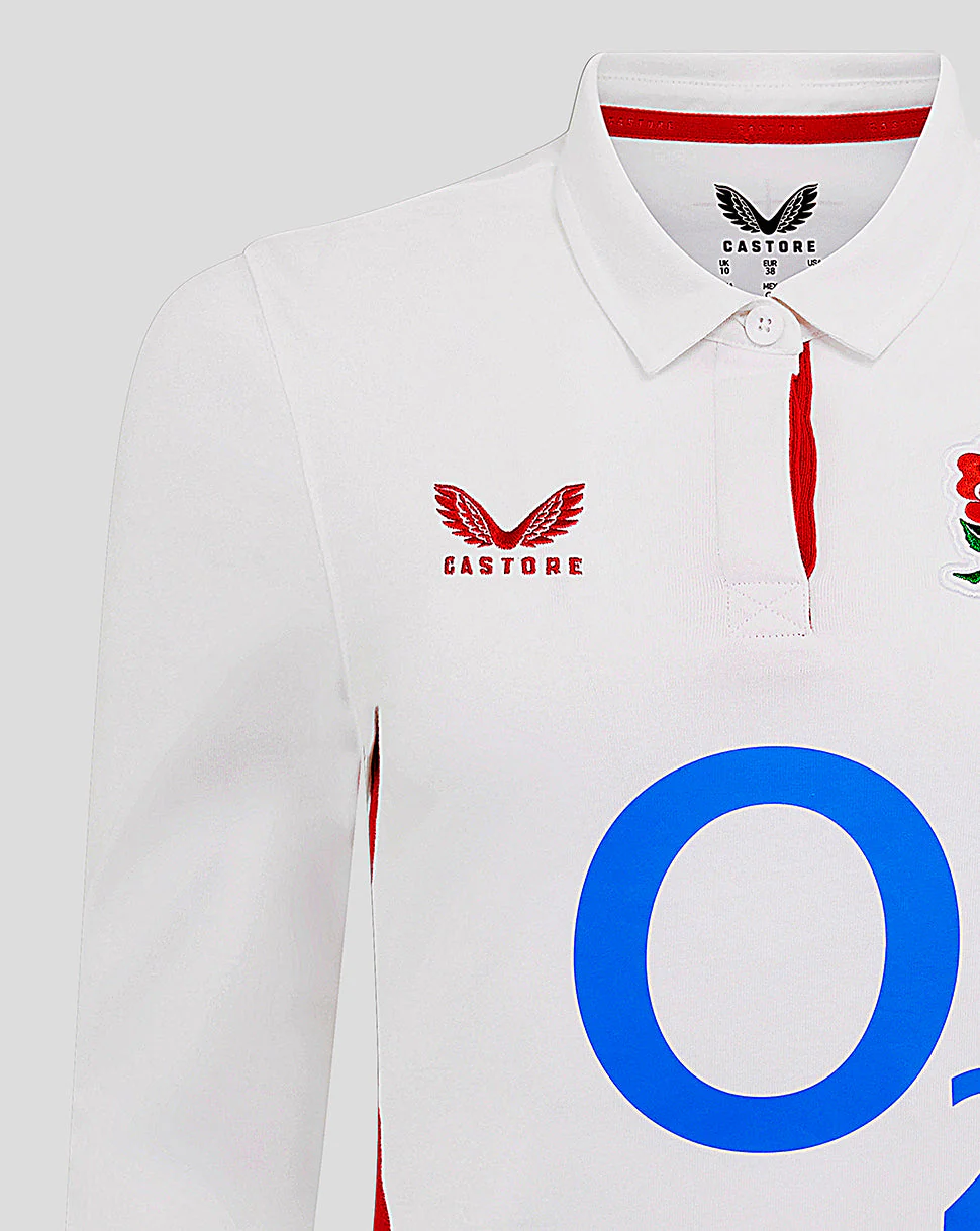 Women’s England Rugby 25/26 Home Classic Long Sleeve Shirt – Brilliant White - Image 4