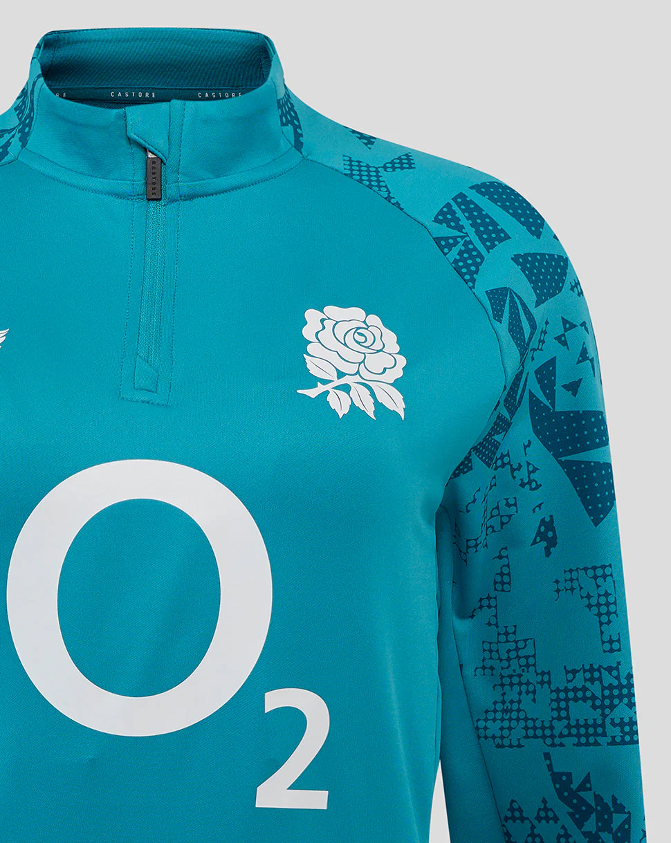 Women’s England Rugby 25/26 Performance Long Sleeve Midlayer Top – Storm Blue - Image 3