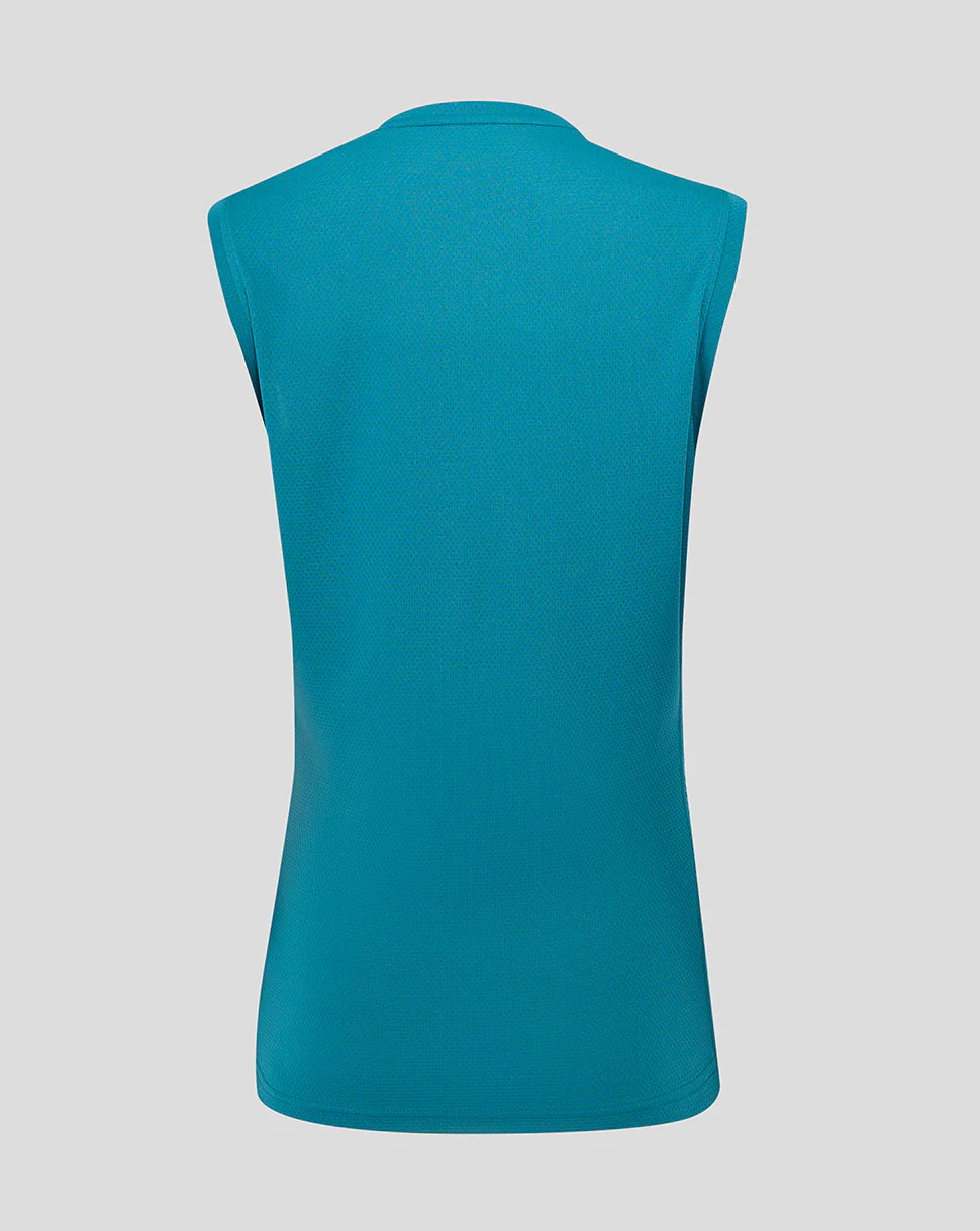 Women’s England Rugby 25/26 Performance Sleeveless T-Shirt – Storm Blue - Image 2
