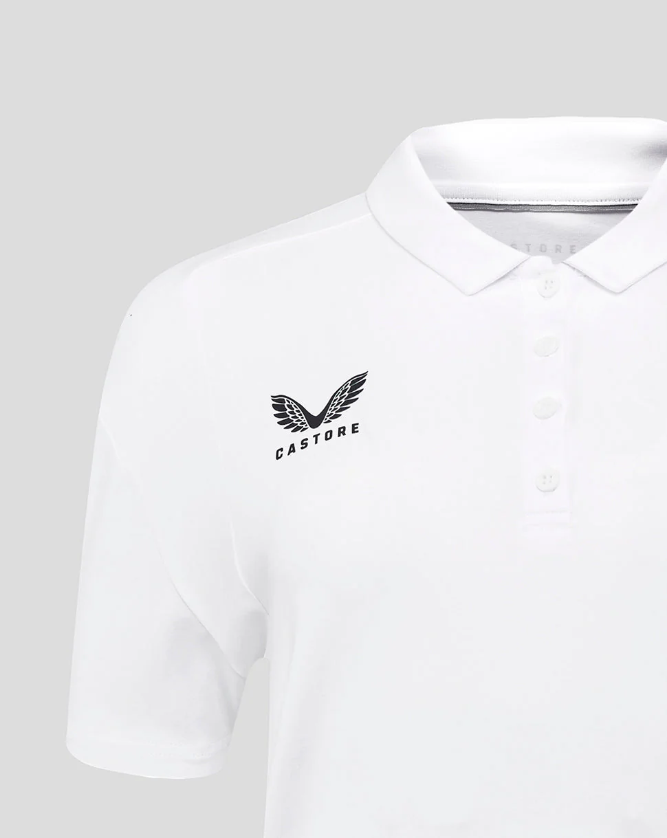 Women's England Rugby 25/26 Travel Short Sleeve Polo - Brilliant White - Image 4