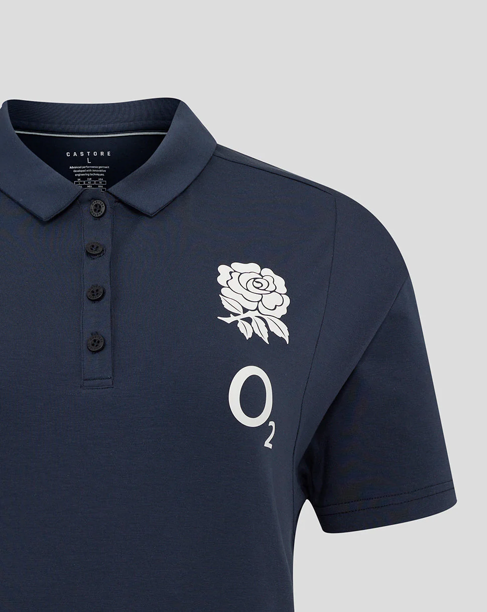 Women's England Rugby 25/26 Travel Short Sleeve Polo - Inkwell - Image 4