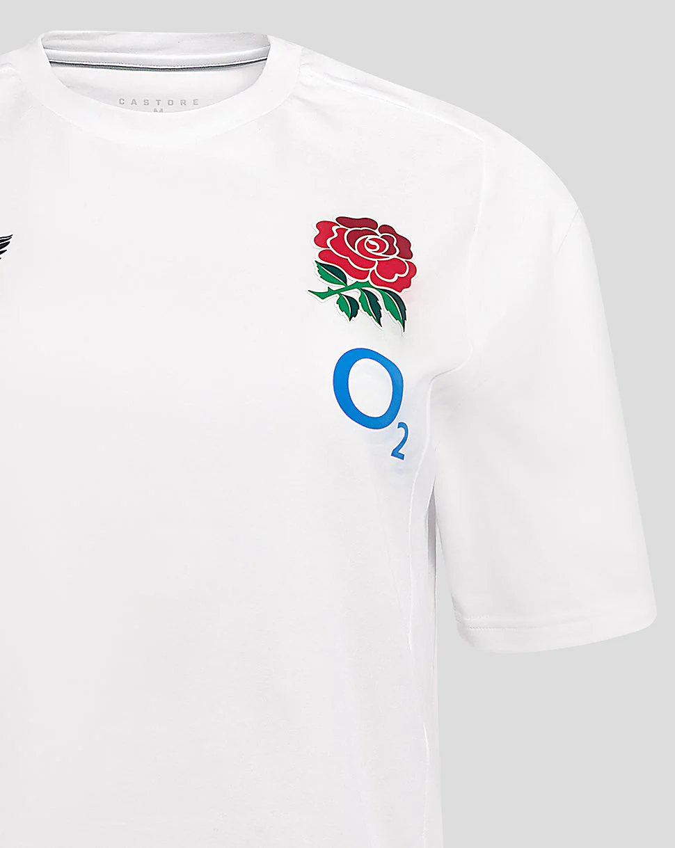 Women's England Rugby 25/26 Travel Short Sleeve Tee - Brilliant White - Image 3