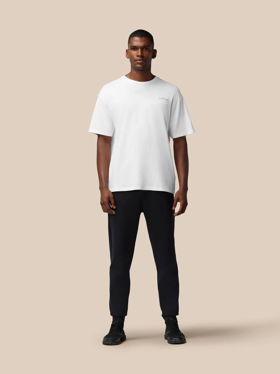 Flex Cotton T-Shirt- White/Black - Image 4