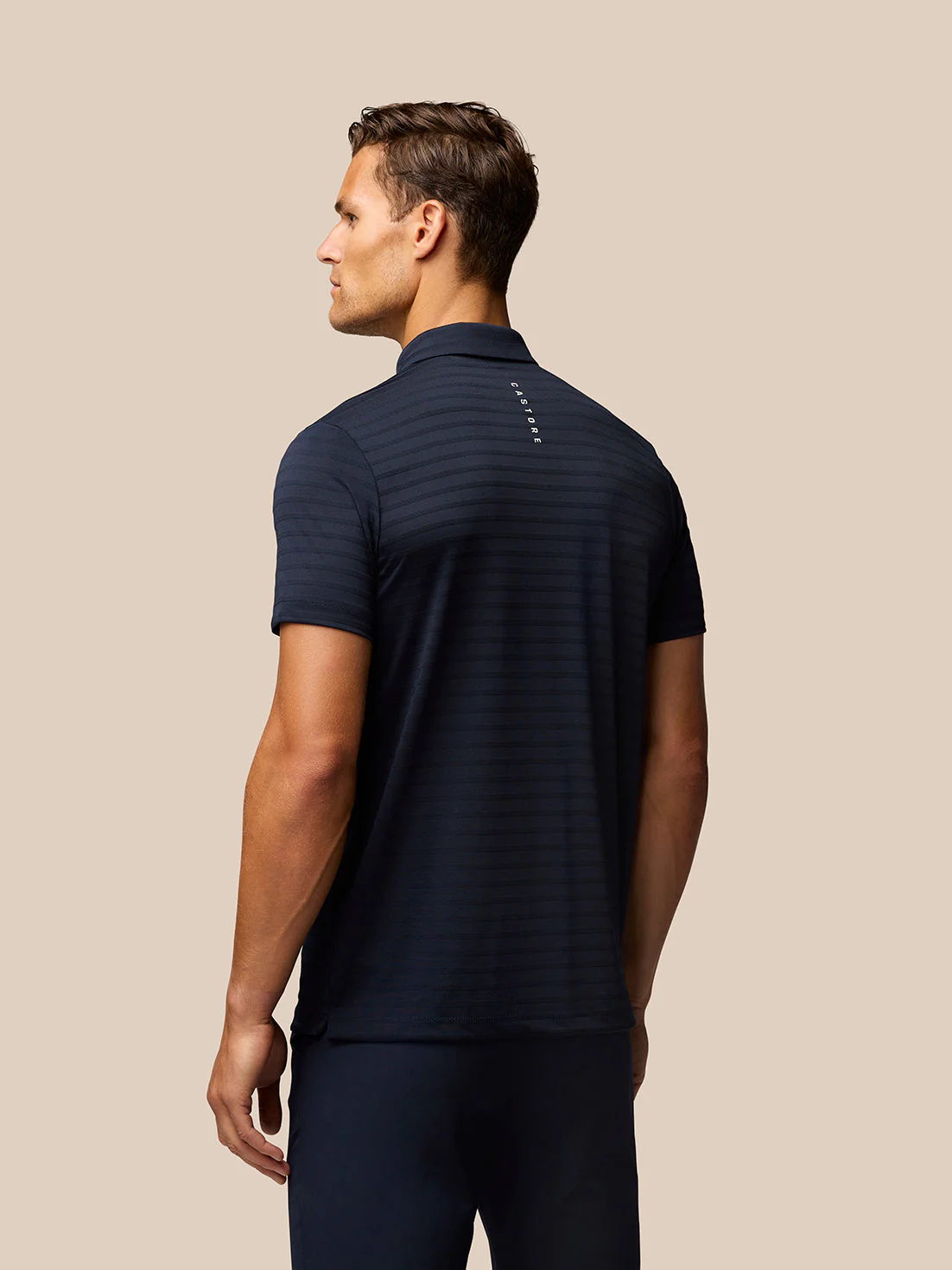 Golf Pinnacle Pique Stripe Polo - Navy - Image 2
