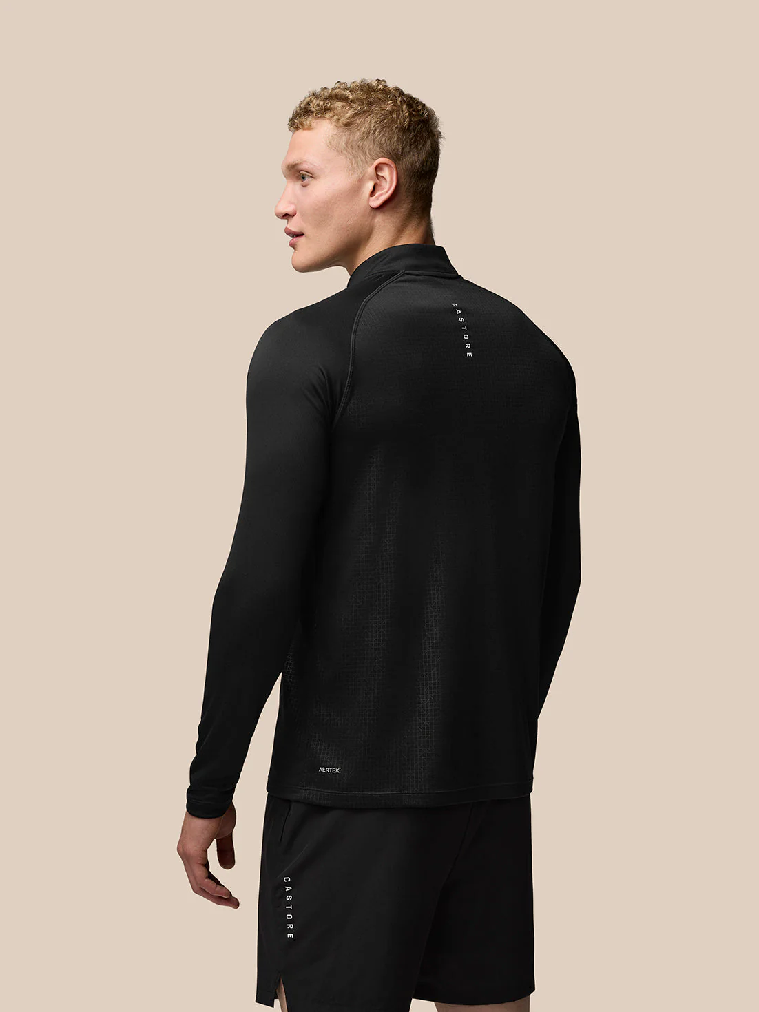 Men's Adapt Print Quarter Zip Top - Black - Image 2