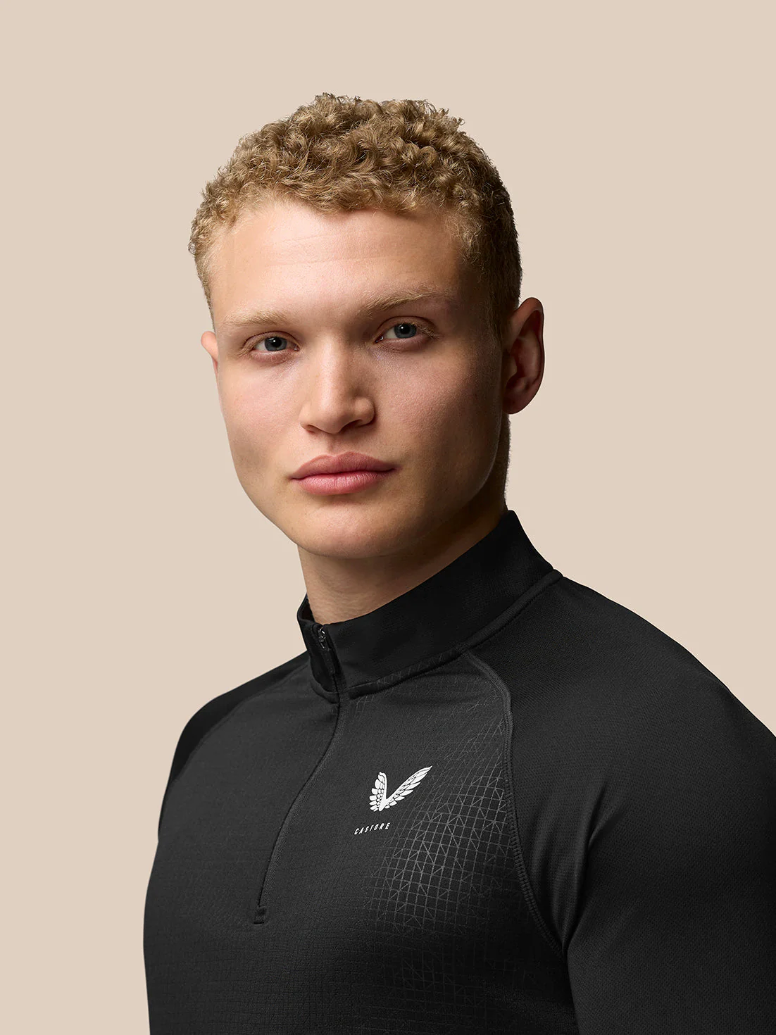 Men's Adapt Print Quarter Zip Top - Black - Image 3