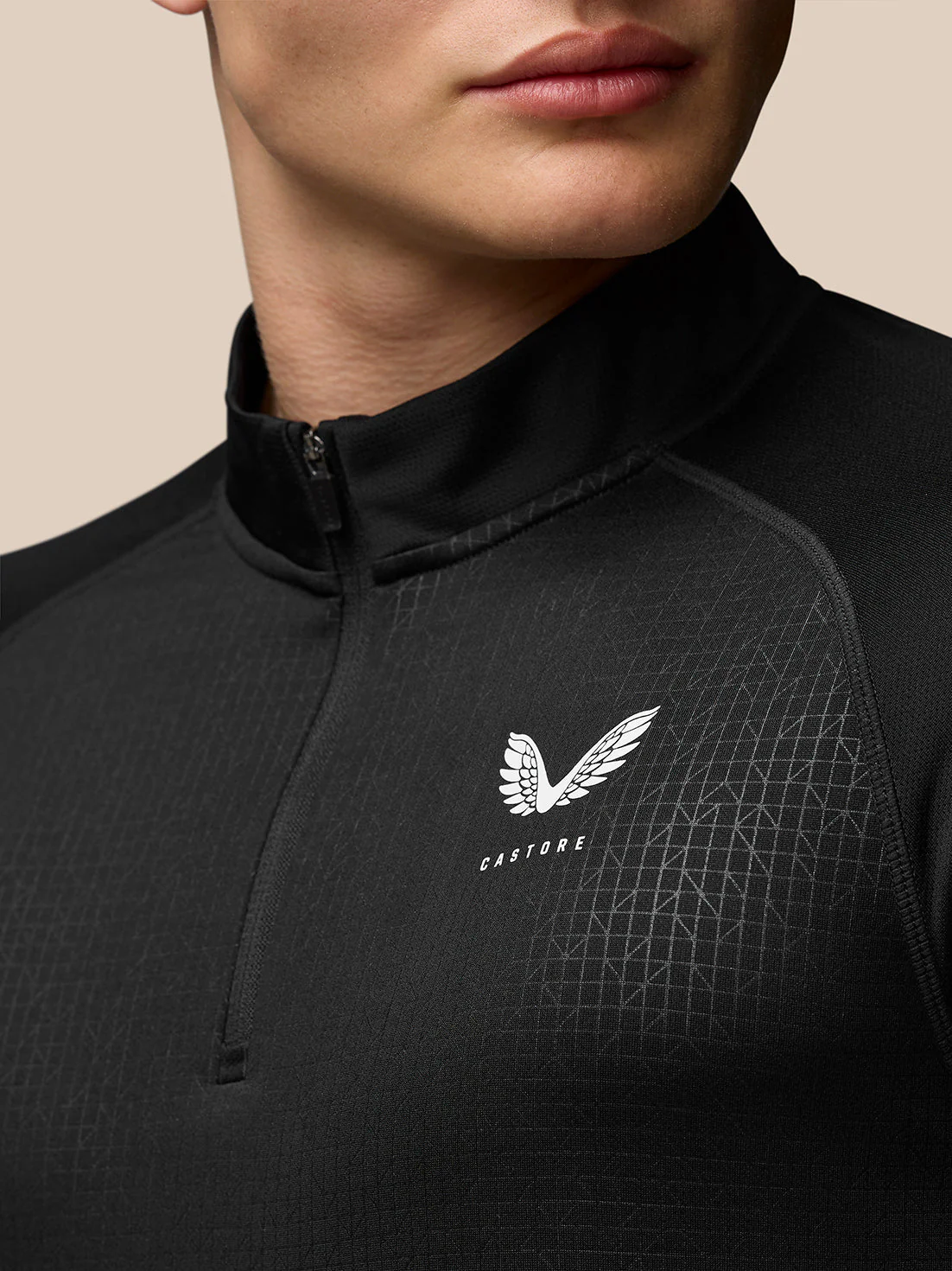 Men's Adapt Print Quarter Zip Top - Black - Image 4