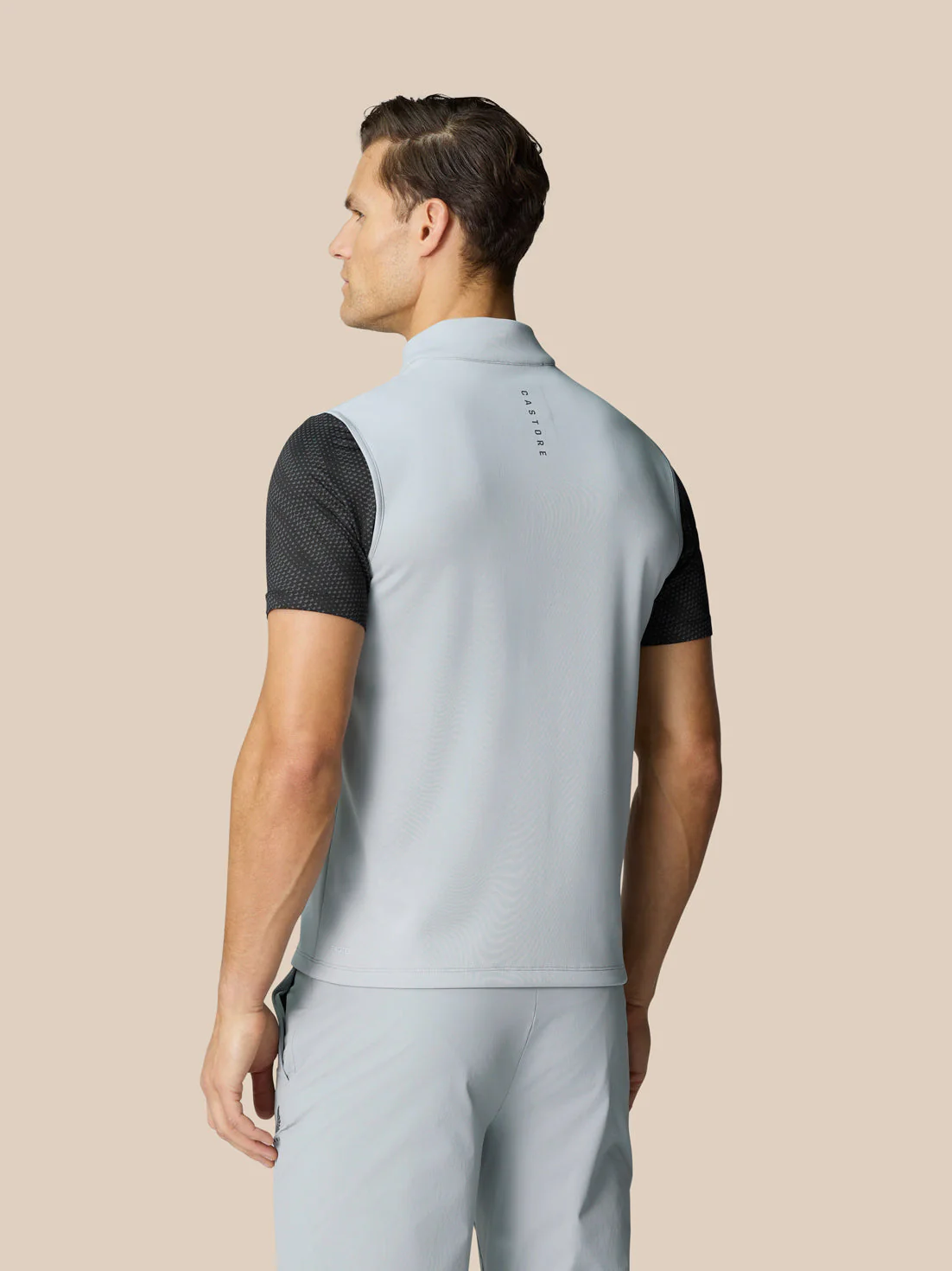 Men’s Golf Club Classic Half Zip Gilet - Mid Grey - Image 2