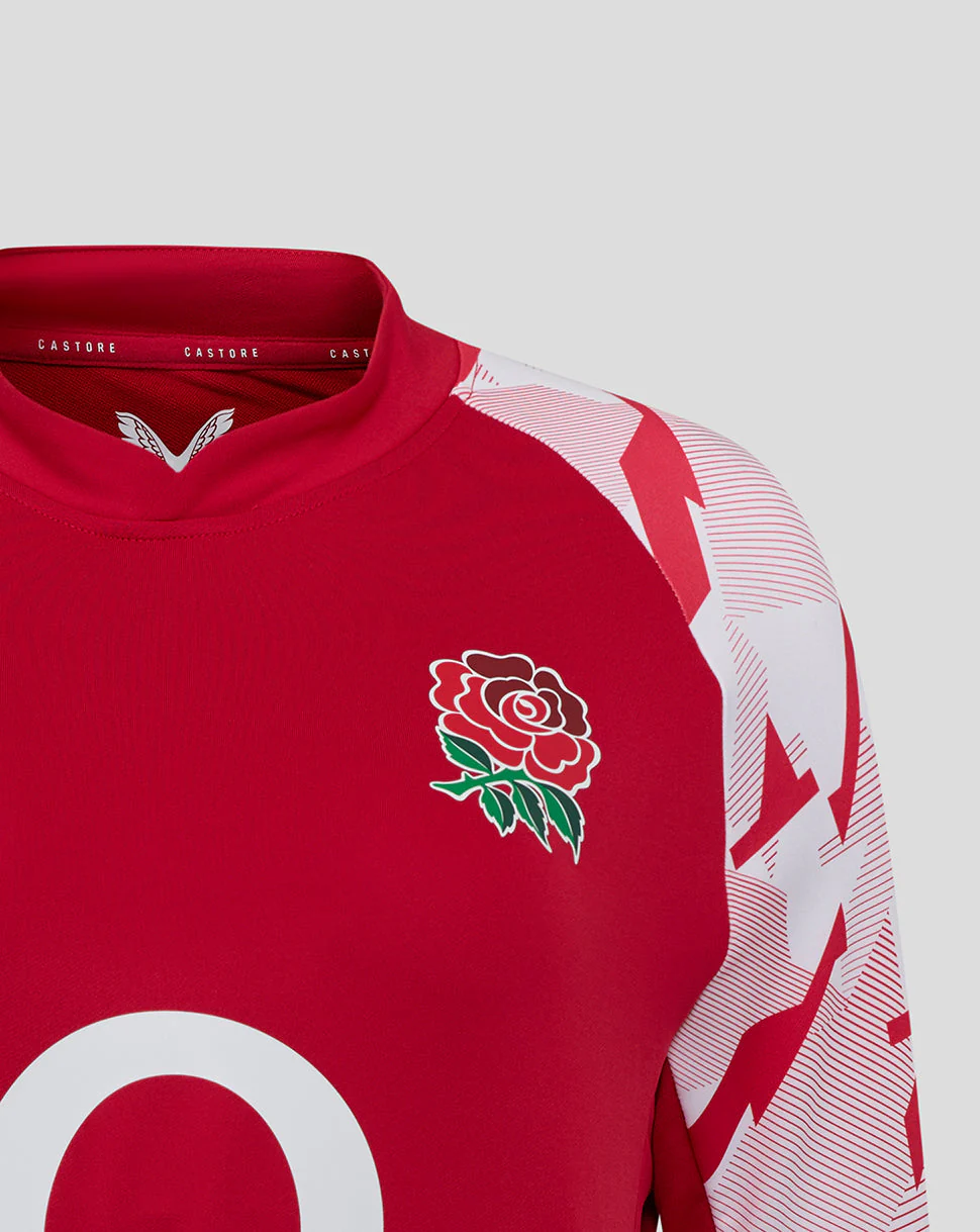 England Rugby Red Roses Pre Match Long Sleeve Drill Top O2 – Women's Fit - Image 3